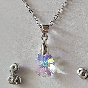 Swarovski® Crystal Teardrop Pendant on a Chain